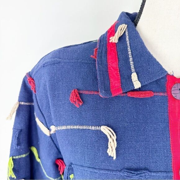 Anu by Natural Blue Tapestry Art to Wear Button up Jacket XL - Picture 6 of 14